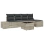 Juego de Sofás de Jardín de 6 Piezas con Cojines Gris Poliratán by , Outdoor sofas - Ref: Foro24-3355701, Price: 417,75 €, Di...