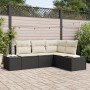 Conjunto de Sofá de Jardín de 4 Piezas con Cojines Negro Poliratán von , Outdoor-Sofas - Ref: Foro24-3355706, Preis: 327,33 €...