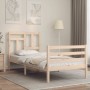 Bed frame with solid wood headboard 90x200 cm by vidaXL, Beds and slatted bases - Ref: Foro24-3194946, Price: 89,81 €, Discou...