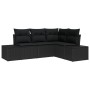 Juego de Sofá de 4 Piezas de Jardín con Cojines Negro de Poliratán by , Outdoor sofas - Ref: Foro24-3355712, Price: 348,13 €,...