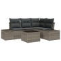Conjunto de Sofá de Jardín de 4 Piezas con Cojines Negros de Ratán Poliéster by , Outdoor sofas - Ref: Foro24-3355718, Price:...