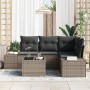 Conjunto de Sofá de Jardín de 4 Piezas con Cojines Negros de Ratán Poliéster by , Outdoor sofas - Ref: Foro24-3355718, Price:...