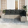 Conjunto de Sofá de Jardín Juego de 5 Gris Claro Ratán von , Outdoor-Sofas - Ref: Foro24-3355731, Preis: 405,39 €, Rabatt: %