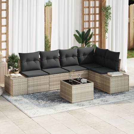 Juego de Sofá de Jardín de 6 Piezas con Cojines Gris Ratán Sintético by , Outdoor sofas - Ref: Foro24-3355741, Price: 465,22 ...
