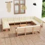 Set de muebles de jardín 14 pzs cojines madera pino marrón miel de vidaXL, Conjuntos de jardín - Ref: Foro24-3077252, Precio:...