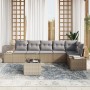 Conjunto de Sofá de Jardín de 7 Piezas con Cojines de Ratán Poliéster Negro von , Outdoor-Sofas - Ref: Foro24-3355759, Preis:...