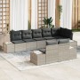 Juego de Sofá de Jardín de 8 Piezas con Cojines Gris Claro Ratán Sintético by , Outdoor sofas - Ref: Foro24-3355781, Price: 7...