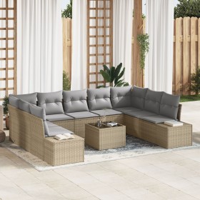 Juego de Sofás de Jardín de 10 Piezas con Cojines Negro Poliratán by , Outdoor sofas - Ref: Foro24-3355899, Price: 717,91 €, ...