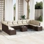 Conjunto de sofá de jardín de 10 piezas con cojines grises de ratán sintético by , Outdoor sofas - Ref: Foro24-3355917, Price...