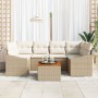 Juego de Sofá de Jardín de 7 Piezas con Cojines Beige Poliratán Acacia von , Outdoor-Sofas - Ref: Foro24-3356454, Preis: 509,...