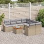 Juego de Sofás de Jardín de 9 Piezas con Cojines Beige Poliratán Acacia von , Outdoor-Sofas - Ref: Foro24-3356481, Preis: 622...