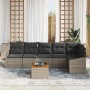 Conjunto de Sofás de Jardín 7 Piezas con Cojines Gris Polirratán Acacia by , Outdoor sofas - Ref: Foro24-3356508, Price: 457,...