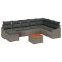 Conjunto de Sofá de Jardín de 9 Piezas con Cojines Gris Polirrátan Acacia by , Outdoor sofas - Ref: Foro24-3356536, Price: 57...