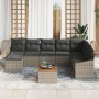 Conjunto de Sofá de Jardín de 9 Piezas con Cojines Gris Polirrátan Acacia by , Outdoor sofas - Ref: Foro24-3356536, Price: 57...