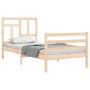 Bed frame with solid wood headboard 90x200 cm by vidaXL, Beds and slatted bases - Ref: Foro24-3194946, Price: 89,81 €, Discou...