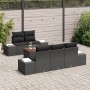 Conjunto de Sofá de Jardín de 6 Piezas con Cojines Negro Poliratán Acacia von , Outdoor-Sofas - Ref: Foro24-3356567, Preis: 5...