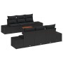 Set de Sofás de Jardín de 7 Piezas con Cojines Negro Poliratán Acacia by , Outdoor sofas - Ref: Foro24-3356574, Price: 567,43...