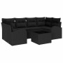 Conjunto de sofá de jardín 7 pcs Negro 55 x 55 x 37 cm