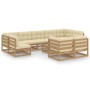 Gartenmöbel Set 10 Stück Kissen Honig Braun Kiefer Holz von vidaXL, Gartensets - Ref: Foro24-3077262, Preis: 1,00 €, Rabatt: %