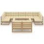 Set de muebles de jardín 10 pzs cojines madera pino marrón miel de vidaXL, Conjuntos de jardín - Ref: Foro24-3077262, Precio:...