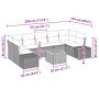 Conjunto de Sofá de Jardín de 8 Piezas con Cojines Gris Ratán Poli Acacia by , Outdoor sofas - Ref: Foro24-3356592, Price: 53...