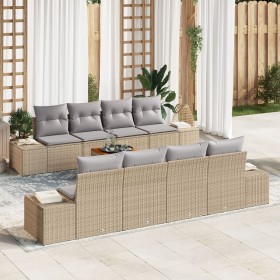 Conjunto de Sofás de Jardín de 7 Piezas con Cojines Beige Poliratán Acacia by , Outdoor sofas - Ref: Foro24-3356600, Price: 5...
