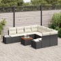 Juego de Sofá de Jardín de 9 Piezas con Cojines Negro Ratán Acacia by , Outdoor sofas - Ref: Foro24-3356605, Price: 588,04 €,...
