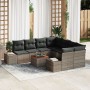 Juego de Sofá de Jardín de 9 Piezas con Cojines Gris Poliratán Acacia von , Outdoor-Sofas - Ref: Foro24-3356606, Preis: 605,9...