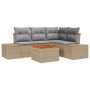 Conjunto de Sofá de Jardín de 5 Piezas con Cojines Beige de Poliratán Acacia by , Outdoor sofas - Ref: Foro24-3356621, Price:...