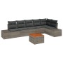 Conjunto de Sofá de Jardín de 7 Piezas con Cojines Gris Poliratán Acacia von , Outdoor-Sofas - Ref: Foro24-3356634, Preis: 48...