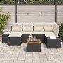 Juego de Sofás de Jardín de 7 Piezas con Cojines Negro Poliratán Acacia by , Outdoor sofas - Ref: Foro24-3356647, Price: 463,...