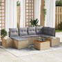 Conjunto de Sofá de Jardín de 7 Piezas con Cojines Beige de Poliratán Acacia by , Outdoor sofas - Ref: Foro24-3356649, Price:...