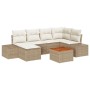 Juego de Sofás de Jardín de 7 Piezas con Cojines Beige Poliratán Acacia von , Outdoor-Sofas - Ref: Foro24-3356650, Preis: 530...