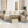 Juego de Sofás de Jardín de 7 Piezas con Cojines Beige Poliratán Acacia von , Outdoor-Sofas - Ref: Foro24-3356650, Preis: 530...