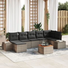 Juego de Sofás de Jardín de 8 Piezas con Cojines Gris Ratán de Polipropileno Acacia by , Outdoor sofas - Ref: Foro24-3356655,...