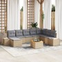 Conjunto de Sofá de Jardín de 9 Piezas con Cojines Beige Poliratán Acacia by , Outdoor sofas - Ref: Foro24-3356663, Price: 60...