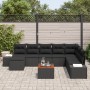 Conjunto de Sofá de Jardín de 9 Piezas con Cojines Negro Poliratán Acacia by , Outdoor sofas - Ref: Foro24-3356665, Price: 59...
