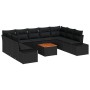 Juego de Sofá de Jardín de 10 Piezas con Cojines Ratán Sintético Negro Acacia de , Sofás de exterior - Ref: Foro24-3356672, P...