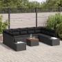 Juego de Sofá de Jardín de 10 Piezas con Cojines Ratán Sintético Negro Acacia de , Sofás de exterior - Ref: Foro24-3356672, P...