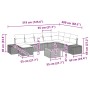 Conjunto de Sofá de Jardín de 9 Piezas con Cojines Negro Poliratán Acacia by , Outdoor sofas - Ref: Foro24-3356665, Price: 59...
