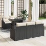 Conjunto de Sofá de Jardín Set de 6 Negro y Crema Ratán y Poliéster by , Outdoor sofas - Ref: Foro24-3357650, Price: 506,35 €...