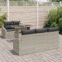 Juego de Sofá de Jardín Conjunto de 6 Beige Poliratán by , Outdoor sofas - Ref: Foro24-3357655, Price: 539,16 €, Discount: %