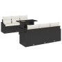 Juego de Sofá de Jardín Set de 7 Negro y Crema Ratán y Poliéster by , Outdoor sofas - Ref: Foro24-3357660, Price: 552,64 €, D...
