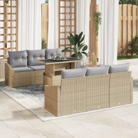 Juego de Sofá de Jardín Conjunto de 7 Beige y gris de , Sofás de exterior - Ref: Foro24-3357663, Precio: 588,06 €, Descuento: %