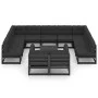 Set de muebles de jardín 12 pzas con cojines madera pino negro de vidaXL, Conjuntos de jardín - Ref: Foro24-3077273, Precio: ...