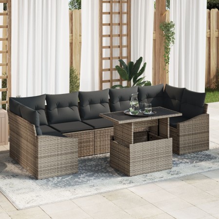 Juego de Sofá de Jardín de 8 Piezas con Cojines Gris Polirratán by , Outdoor sofas - Ref: Foro24-3357692, Price: 568,98 €, Di...