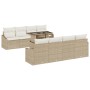 Conjunto de sofá de jardín 7 piezas Beige Ratán by , Outdoor sofas - Ref: Foro24-3357704, Price: 569,44 €, Discount: %