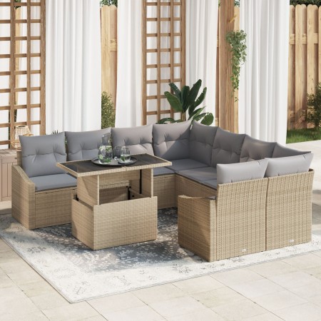 Conjunto de Sofás de Jardín 9 Piezas Marrón Claro y Gris von , Outdoor-Sofas - Ref: Foro24-3357713, Preis: 675,56 €, Rabatt: %