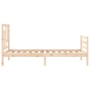 Bed frame with solid wood headboard 90x200 cm by vidaXL, Beds and slatted bases - Ref: Foro24-3194946, Price: 89,81 €, Discou...