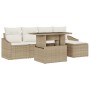 Conjunto de Sofá de Jardín 6 Piezas Beige y Crema by , Outdoor sofas - Ref: Foro24-3357724, Price: 493,30 €, Discount: %